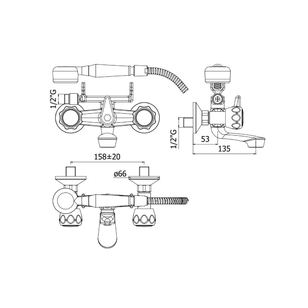  Rubinetto Vasca con Set Doccetta serie Danubio modello DA923CR Cromo Paffoni by CeramicStore | Lo specialista del tuo bagno