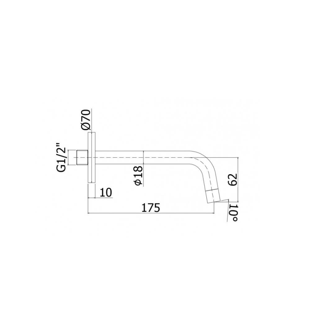 Bocca a parete con piastra modello ZBOC045CR cromo Paffoni