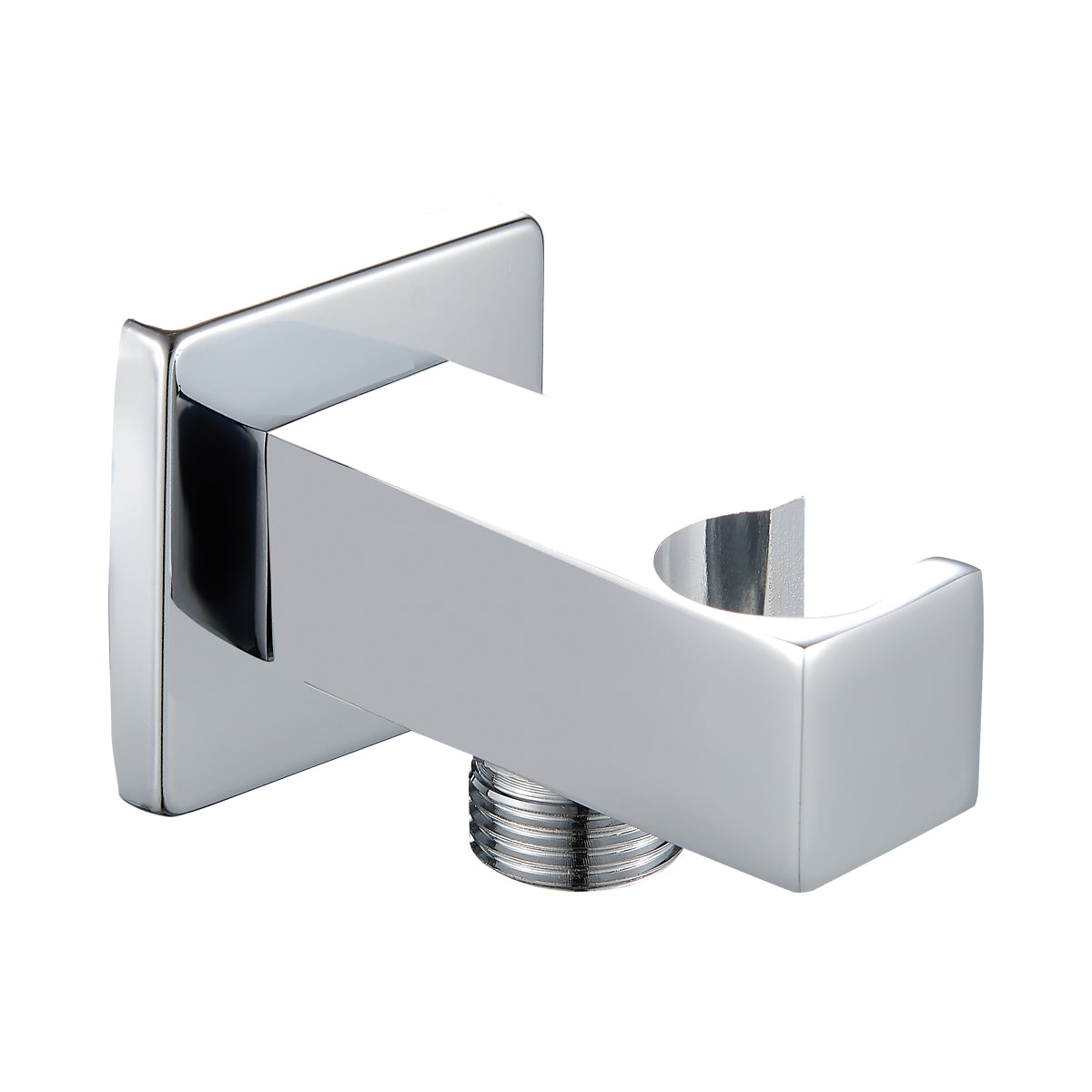 Presa acqua quadra con supporto doccia e rosetta RubiFlux - Cromo