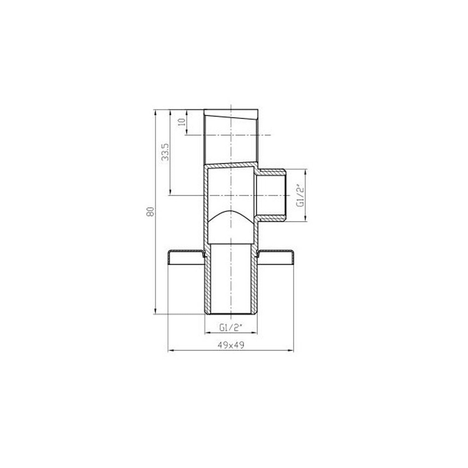 Presa acqua quadra con supporto doccetta RubiFlux - Nero Opaco 2