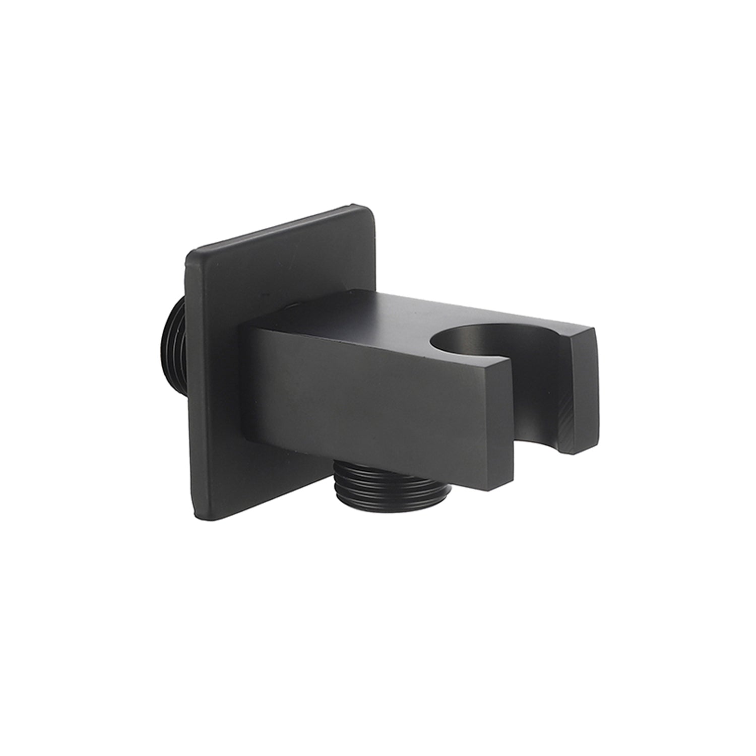 Presa acqua quadra con supporto doccetta RubiFlux - Nero Opaco