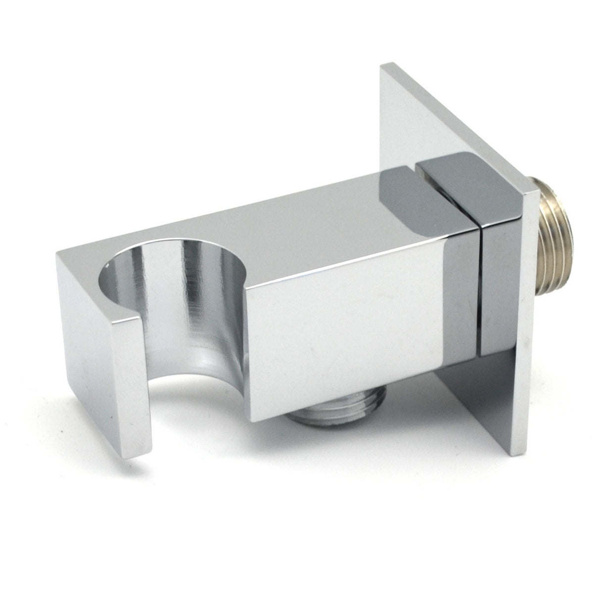 Presa acqua rettangolare con supporto doccia e rosetta RubiFlux - Cromo