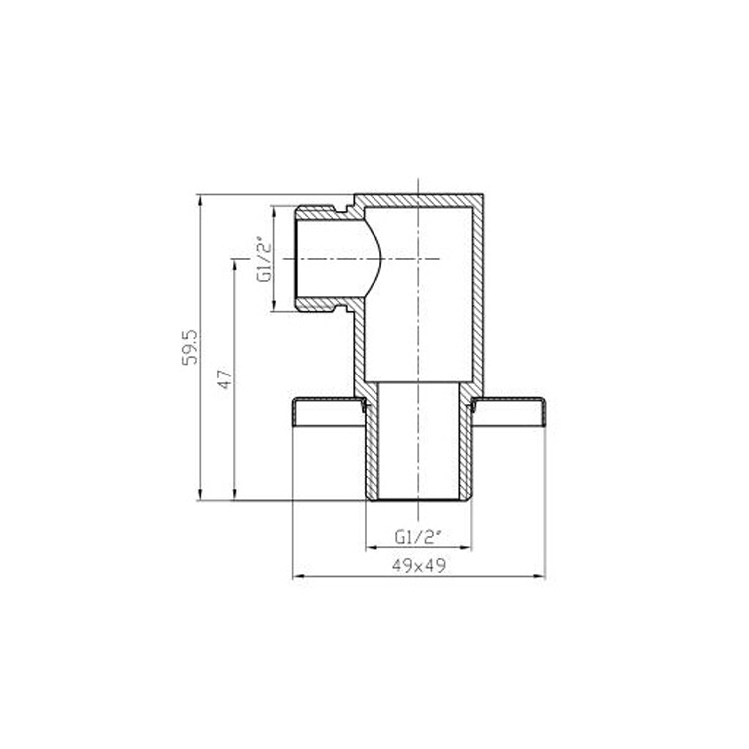 Presa acqua quadra con rosone RubiFlux - Nero Opaco 2