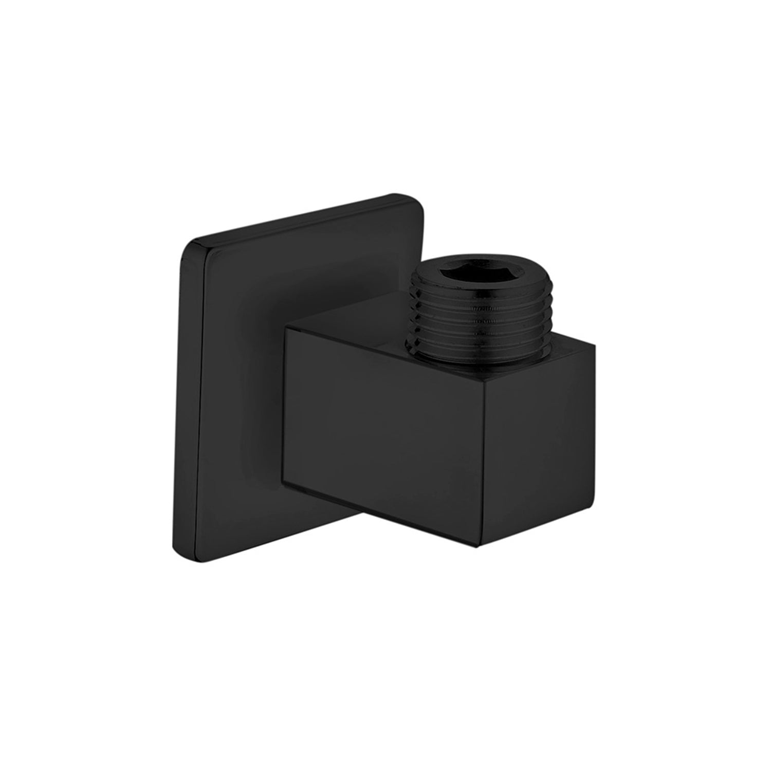 Presa acqua quadra con rosone RubiFlux - Nero Opaco