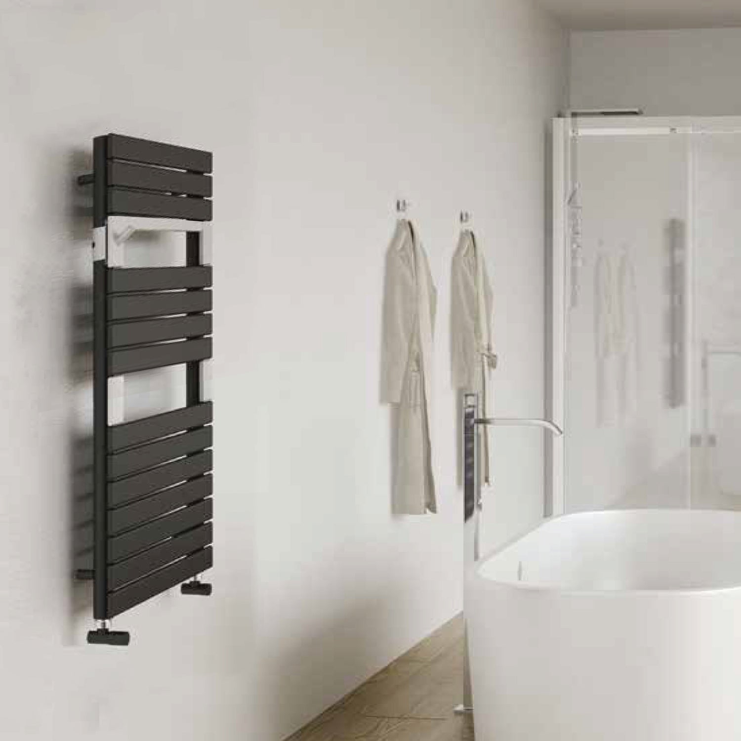 Termoarredo idraulico modello Torino 952x550 dritto - Antracite by CeramicStore | Lo specialista del tuo bagno