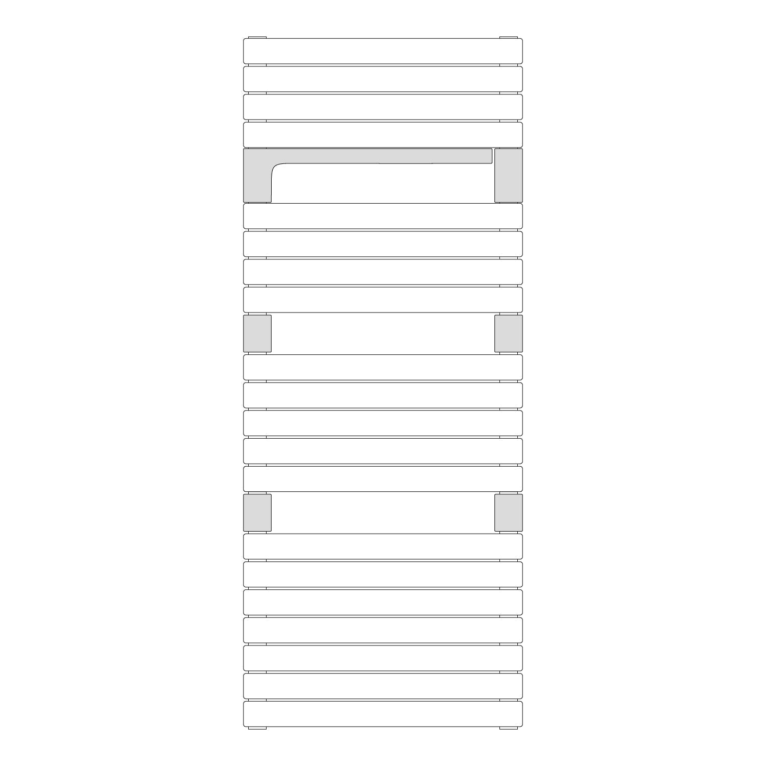  Termoarredo idraulico modello Torino 1360x550 dritto - Antracite by CeramicStore | Lo specialista del tuo bagno