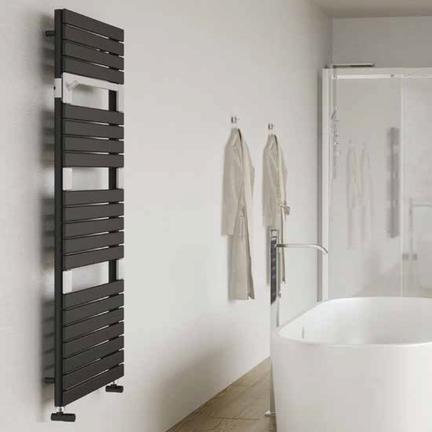 Termoarredo idraulico modello Torino 1360x550 dritto - Antracite by CeramicStore | Lo specialista del tuo bagno