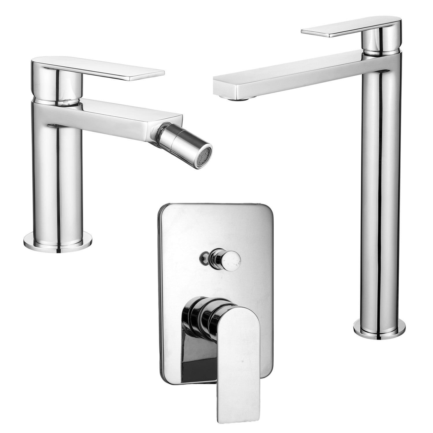 Composizione di miscelatori per lavabo alto