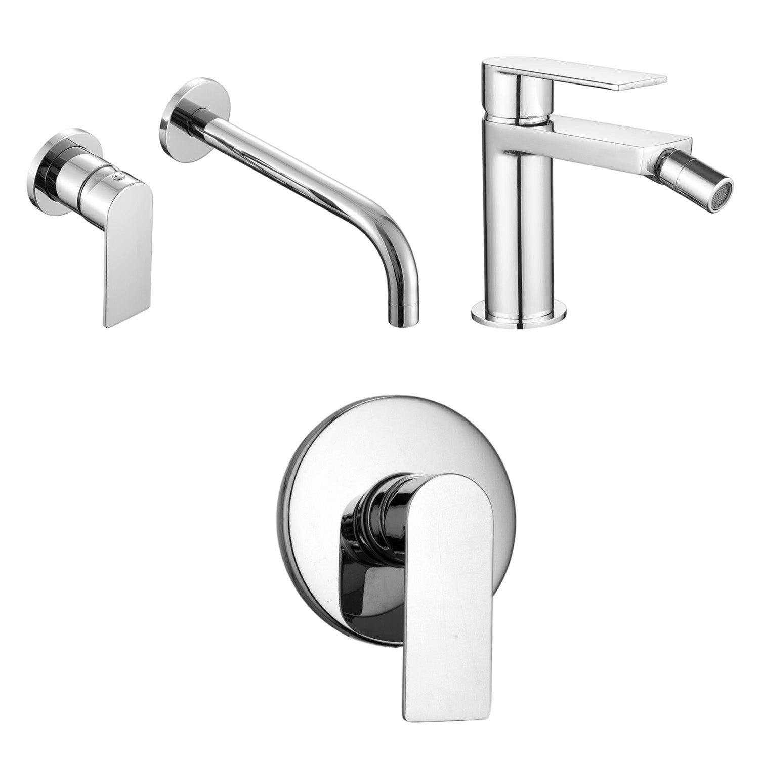 Composizione di miscelatori per lavabo incasso