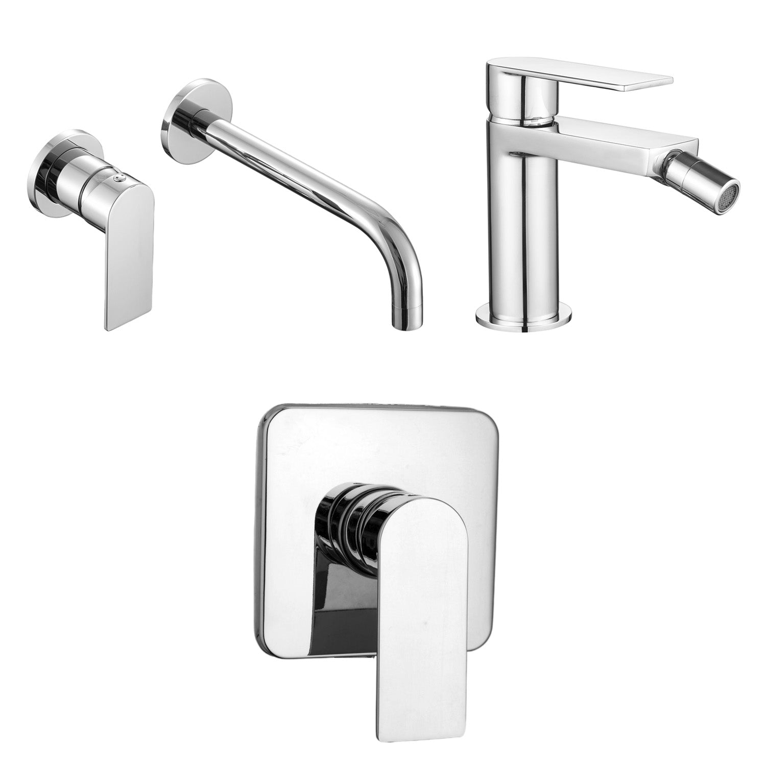 Composizione di miscelatori per lavabo incasso