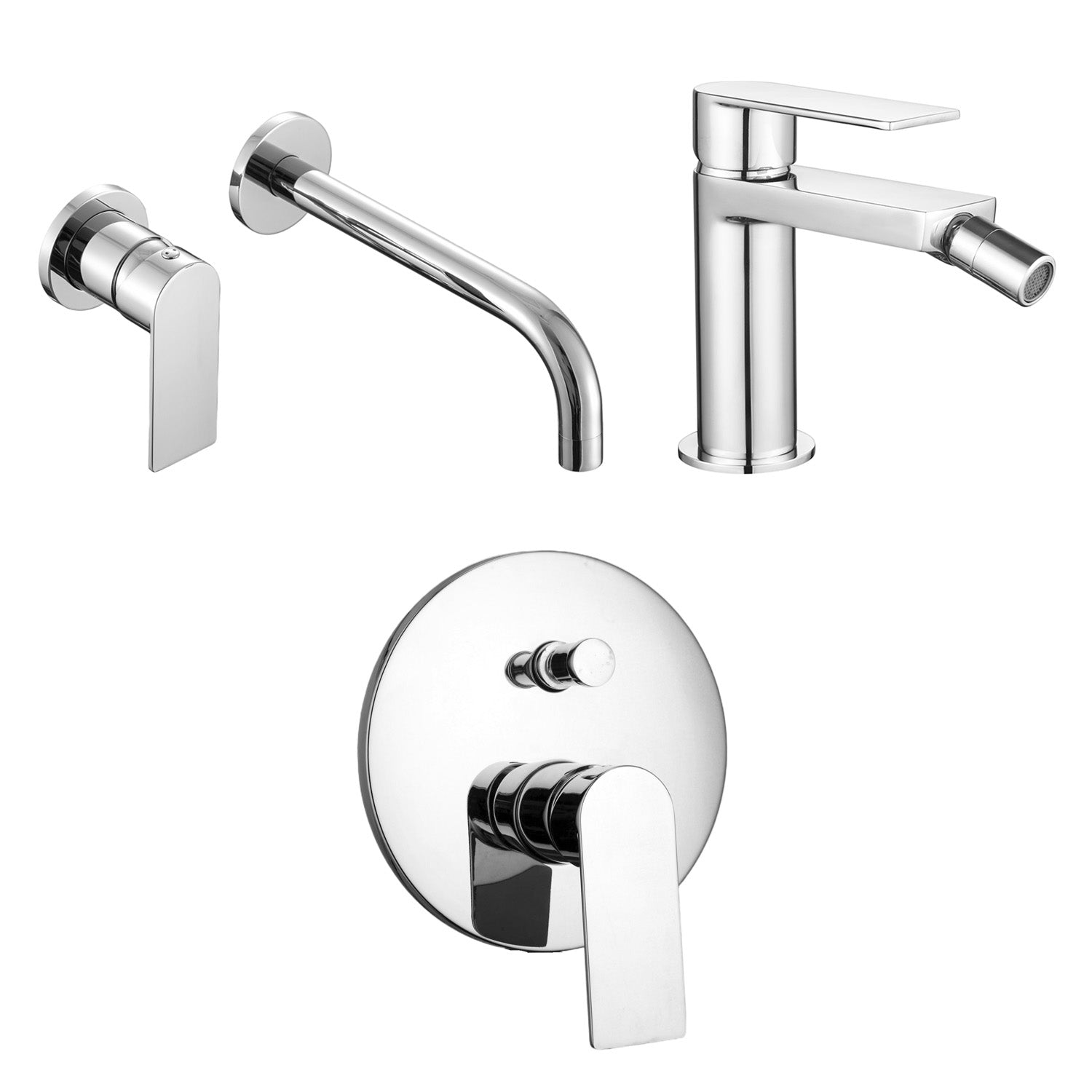 Composizione di miscelatori per lavabo incasso