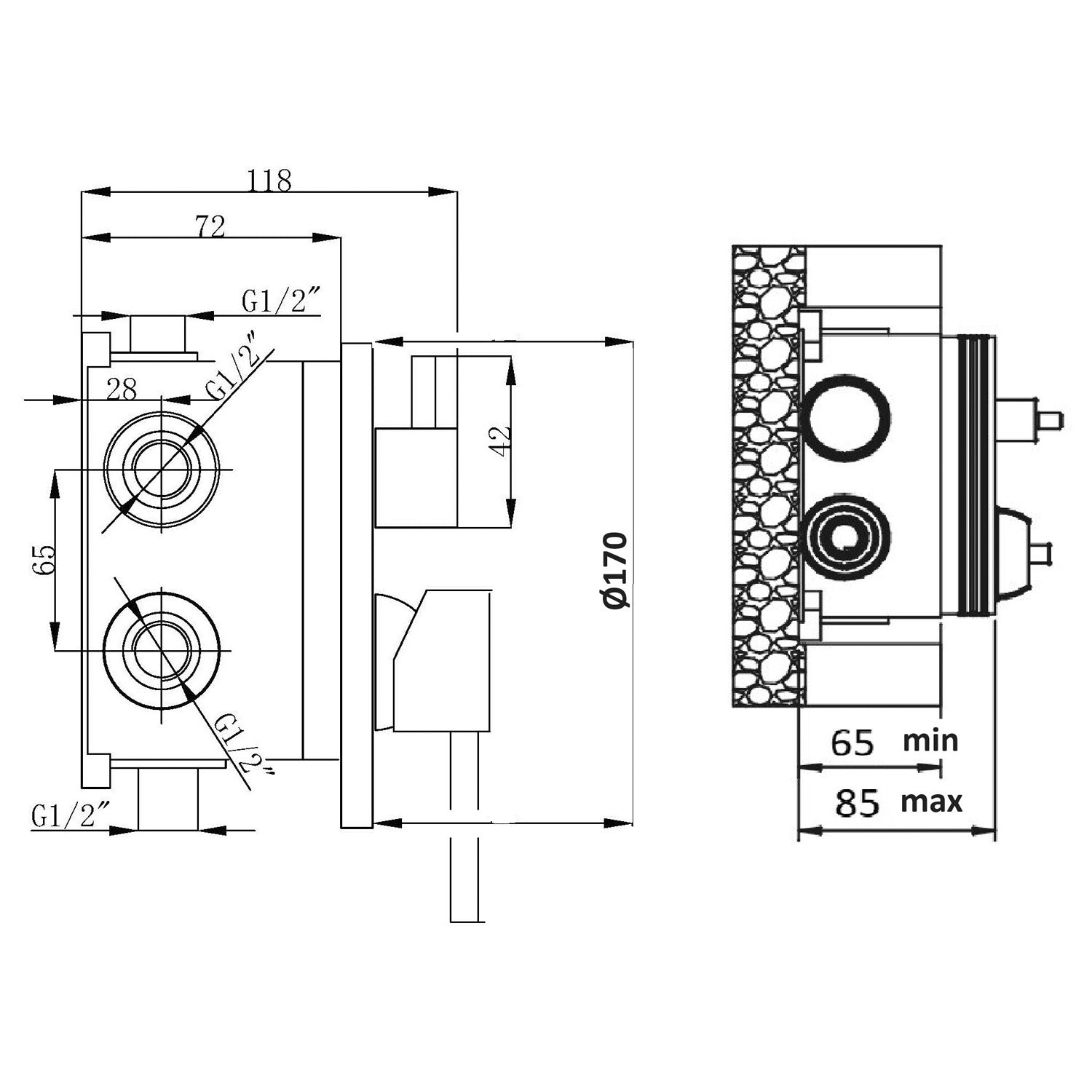  Composizione di miscelatori per lavabo incasso con easy box