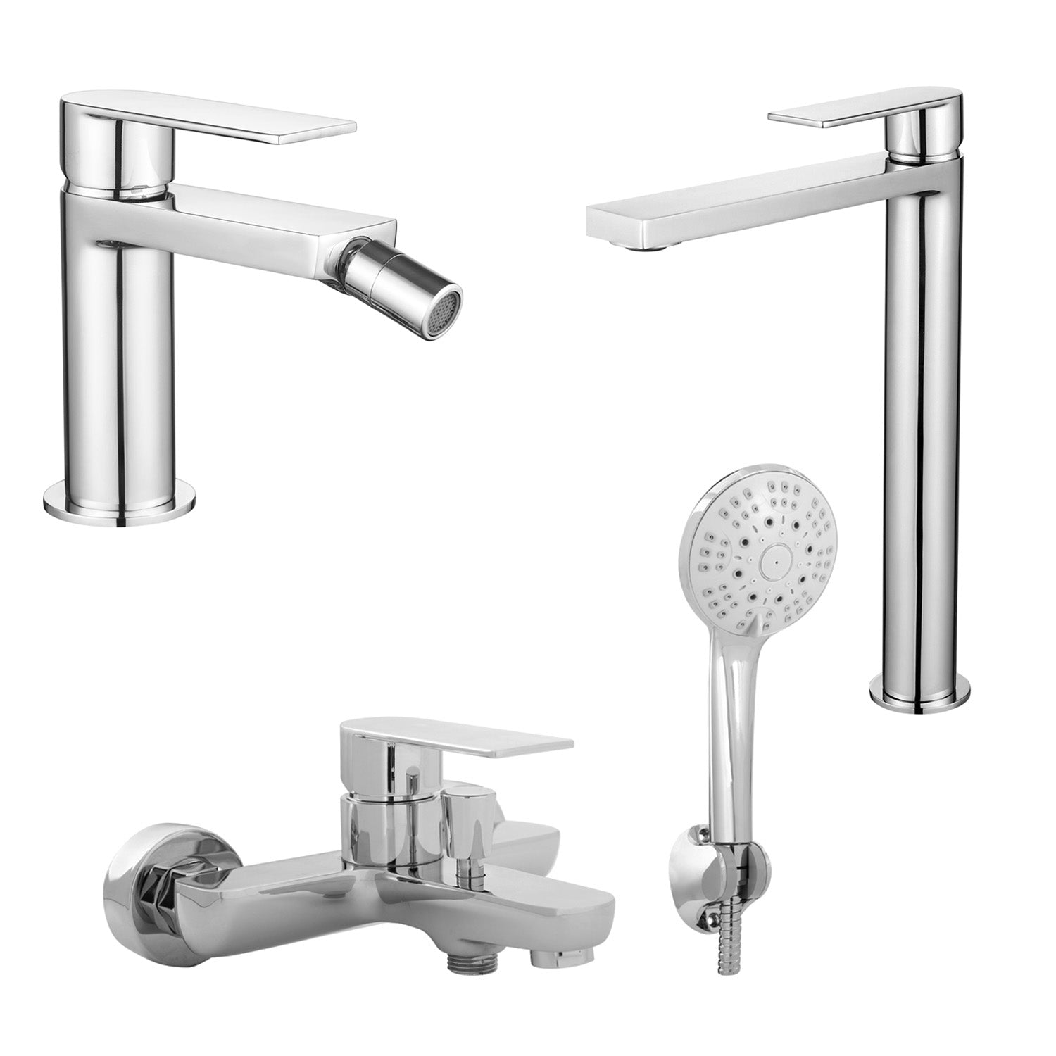 Composizione di miscelatori per lavabo alto