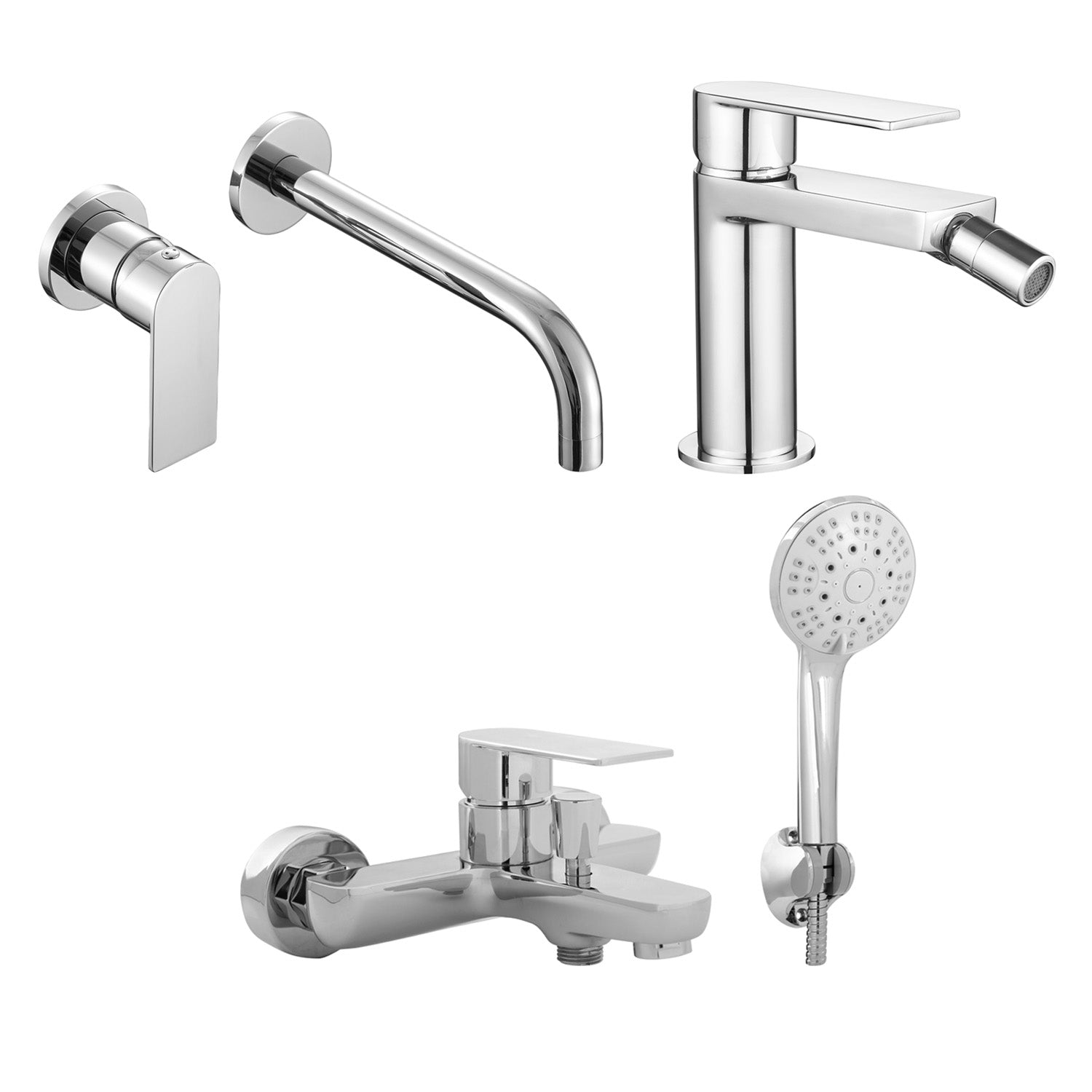 Composizione di miscelatori per lavabo incasso