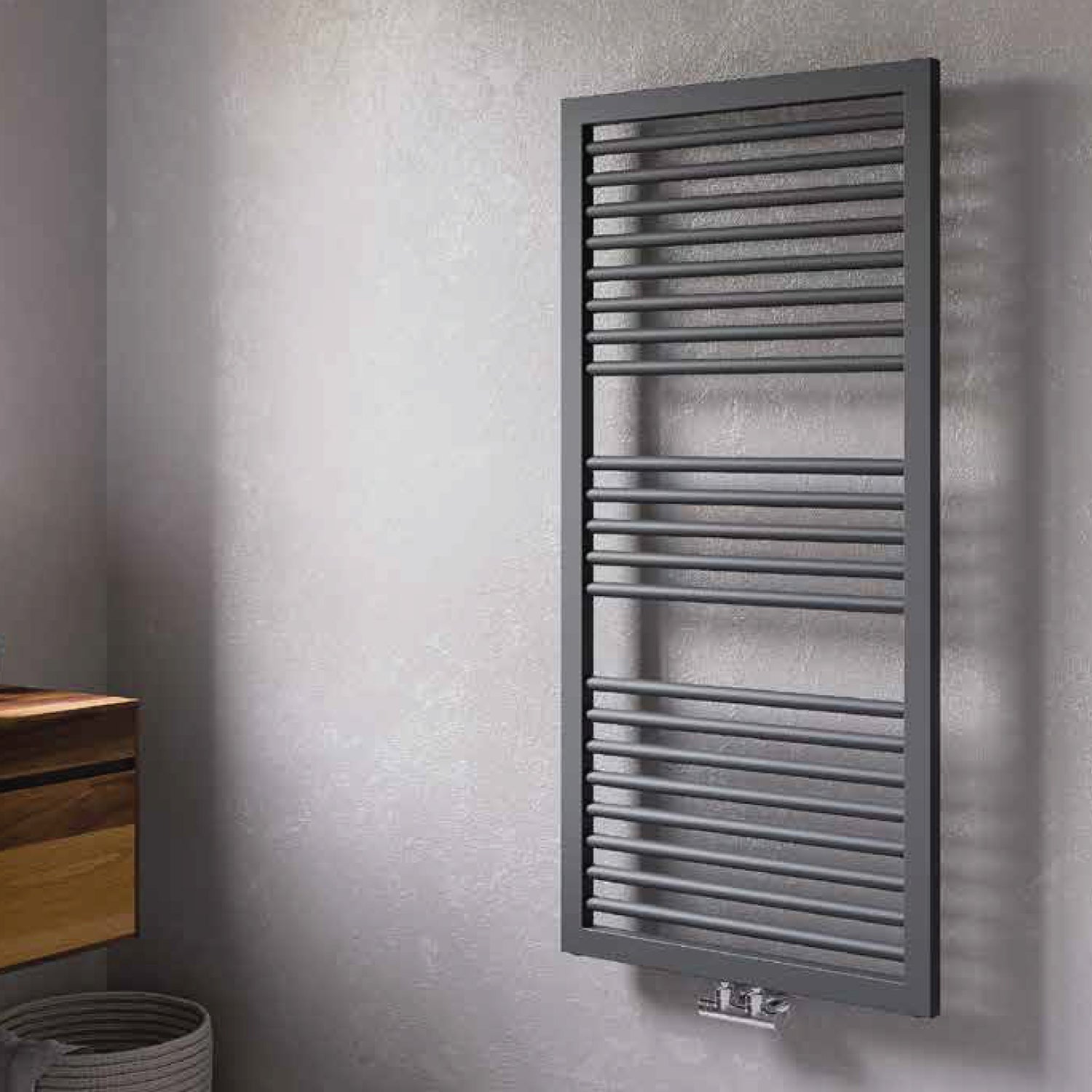  Termoarredo idraulico modello Asti 1228x600 dritto - Antracite by CeramicStore | Lo specialista del tuo bagno