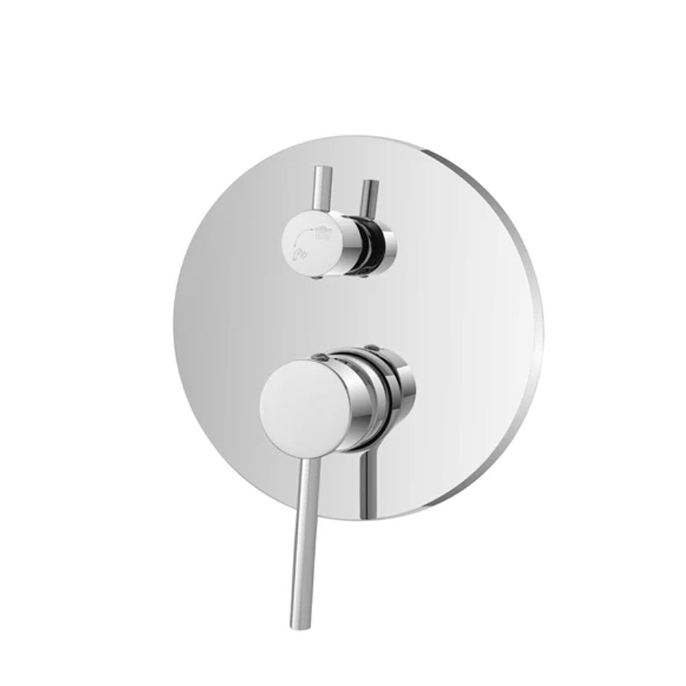 Miscelatore doccia ad incasso con deviatore a due vie in acciaio inox Rubiflux Serie Paris Modello Brillant - Cromato