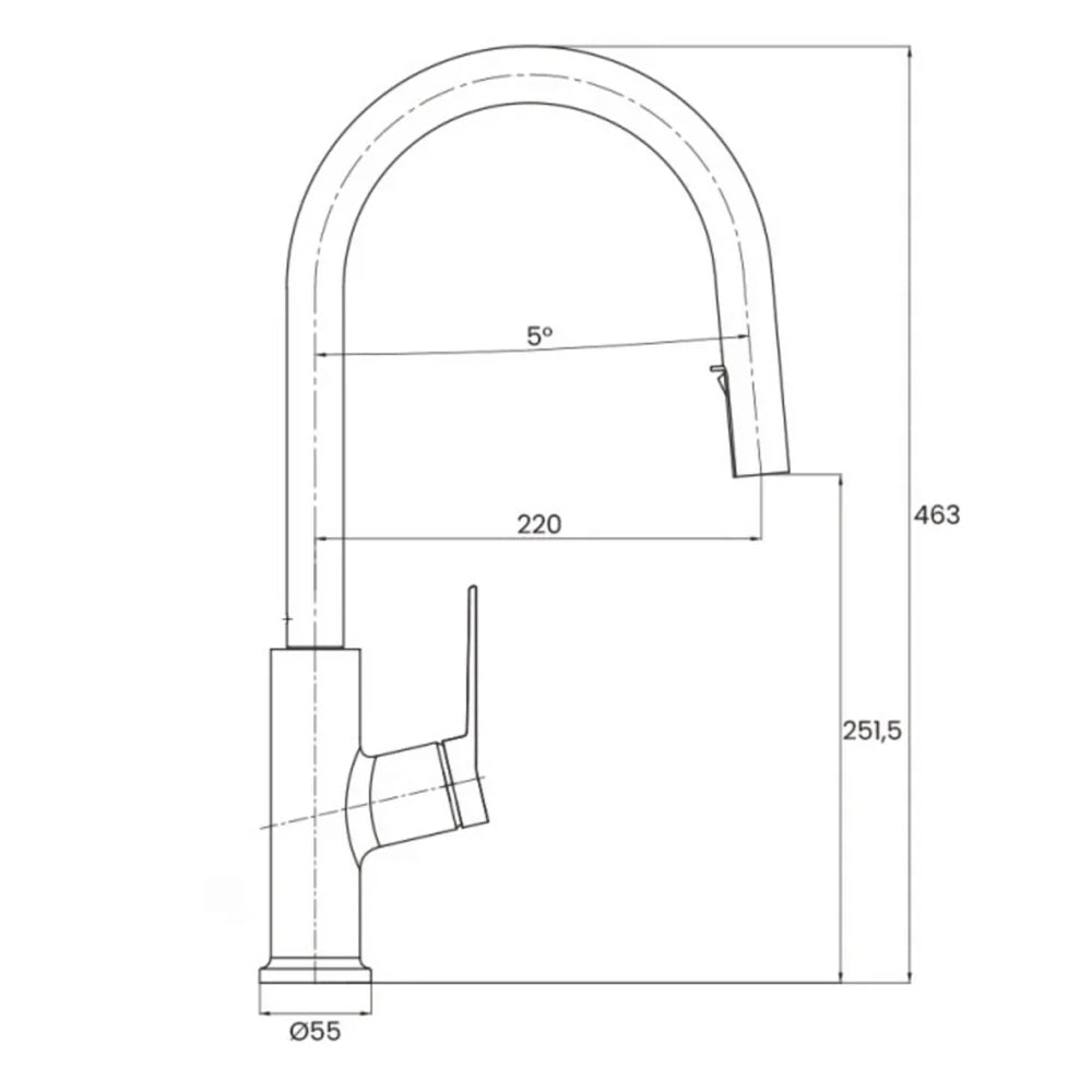 Miscelatore monocomando cucina con doccetta estraibile Rubiflux - Cromo 2