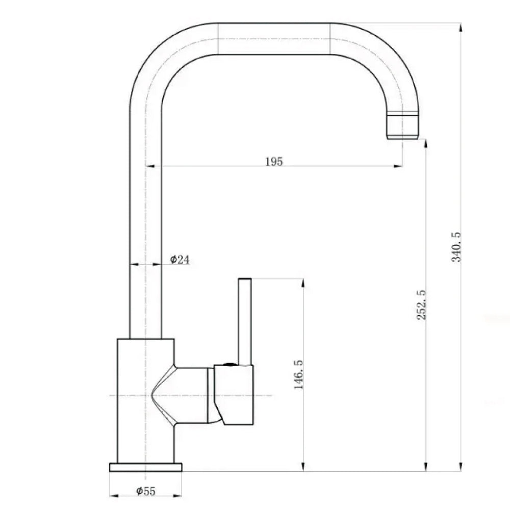 Miscelatore lavello con canna svedese Rubiflux Acciaio - Spazzolato 2