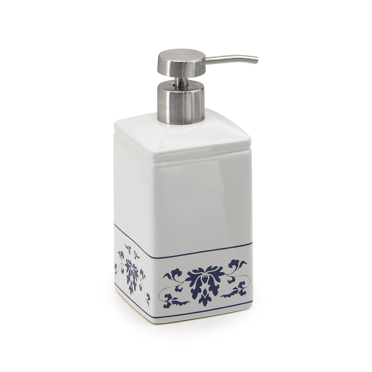 Dispenser sapone in porcellana Gedy serie Cixi - Bianco/Blu