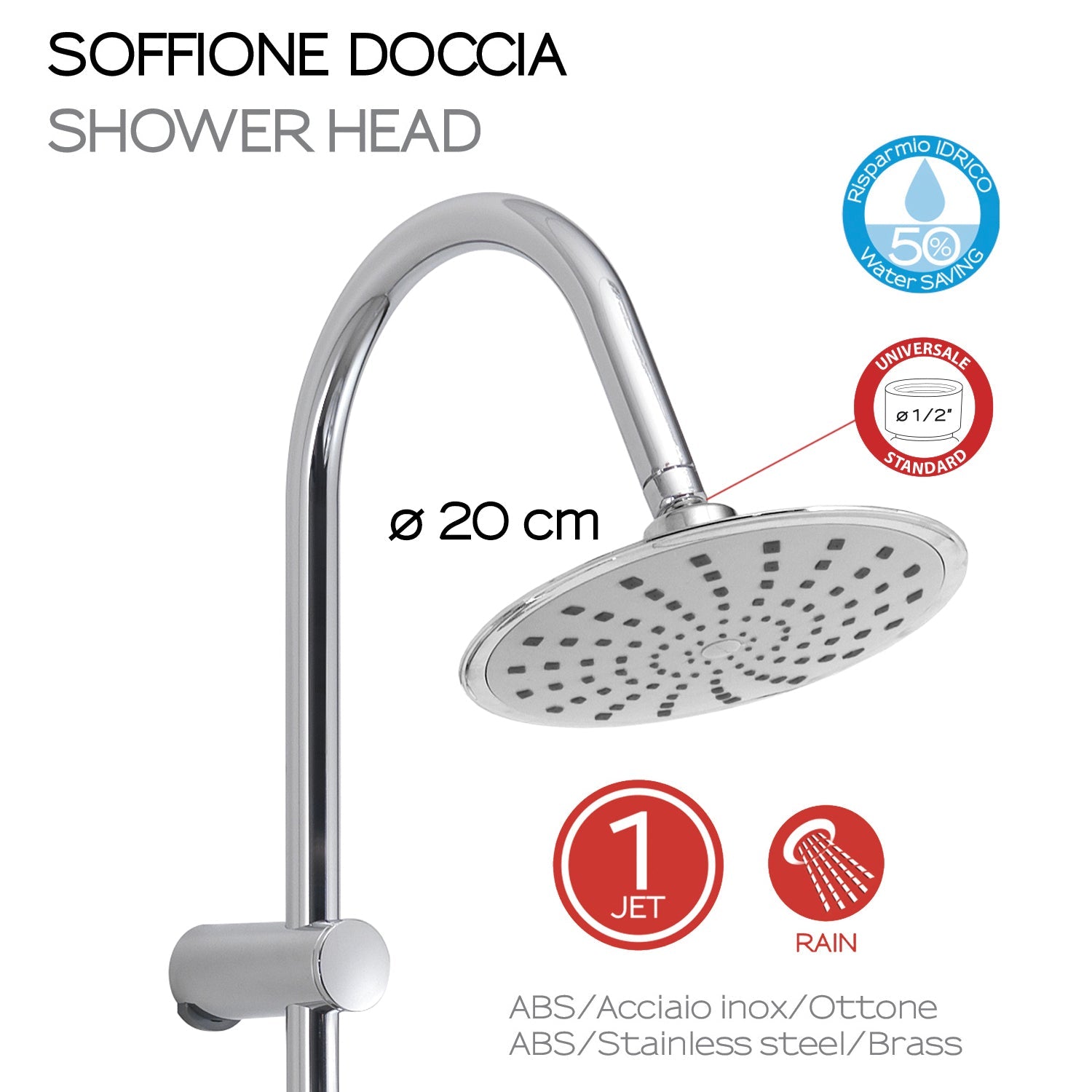  Colonna doccia tonda regolabile modello Easy Mix 01 di Gedy - 108cm/Cromo by CeramicStore | Lo specialista del tuo bagno