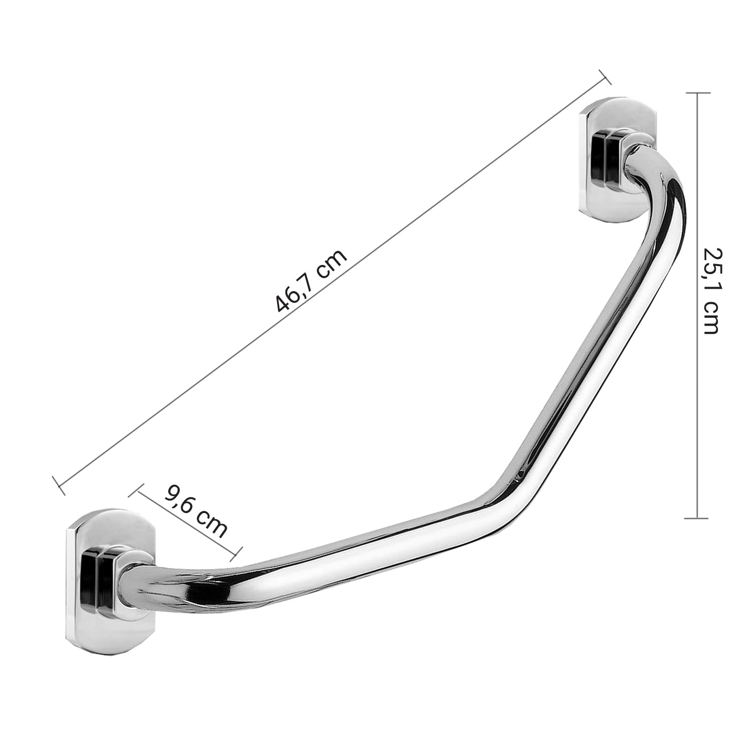  Maniglione reversibile 135° Edera di Gedy - Cromato by CeramicStore | Lo specialista del tuo bagno
