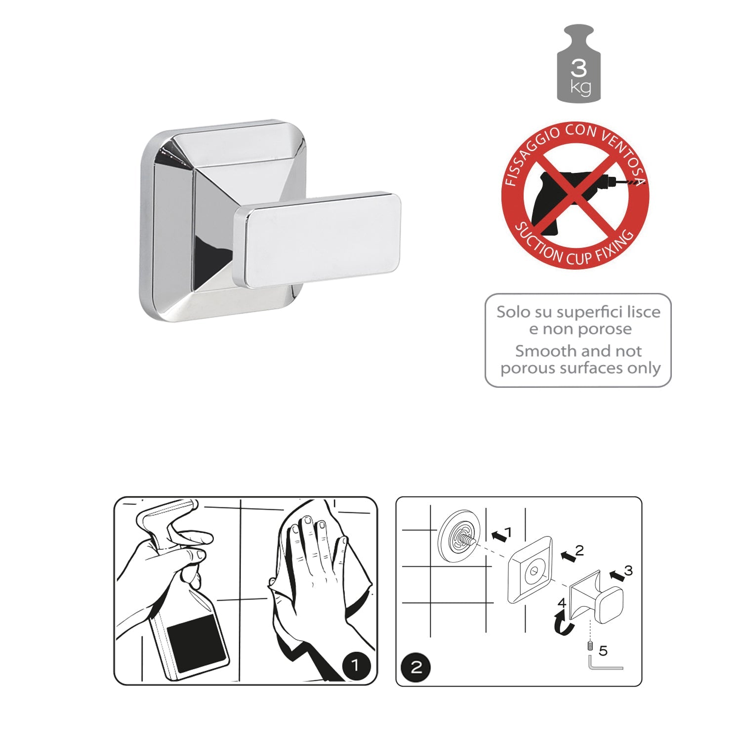  Appendiabiti a muro di Gedy serie Ventus - Cromato by CeramicStore | Lo specialista del tuo bagno