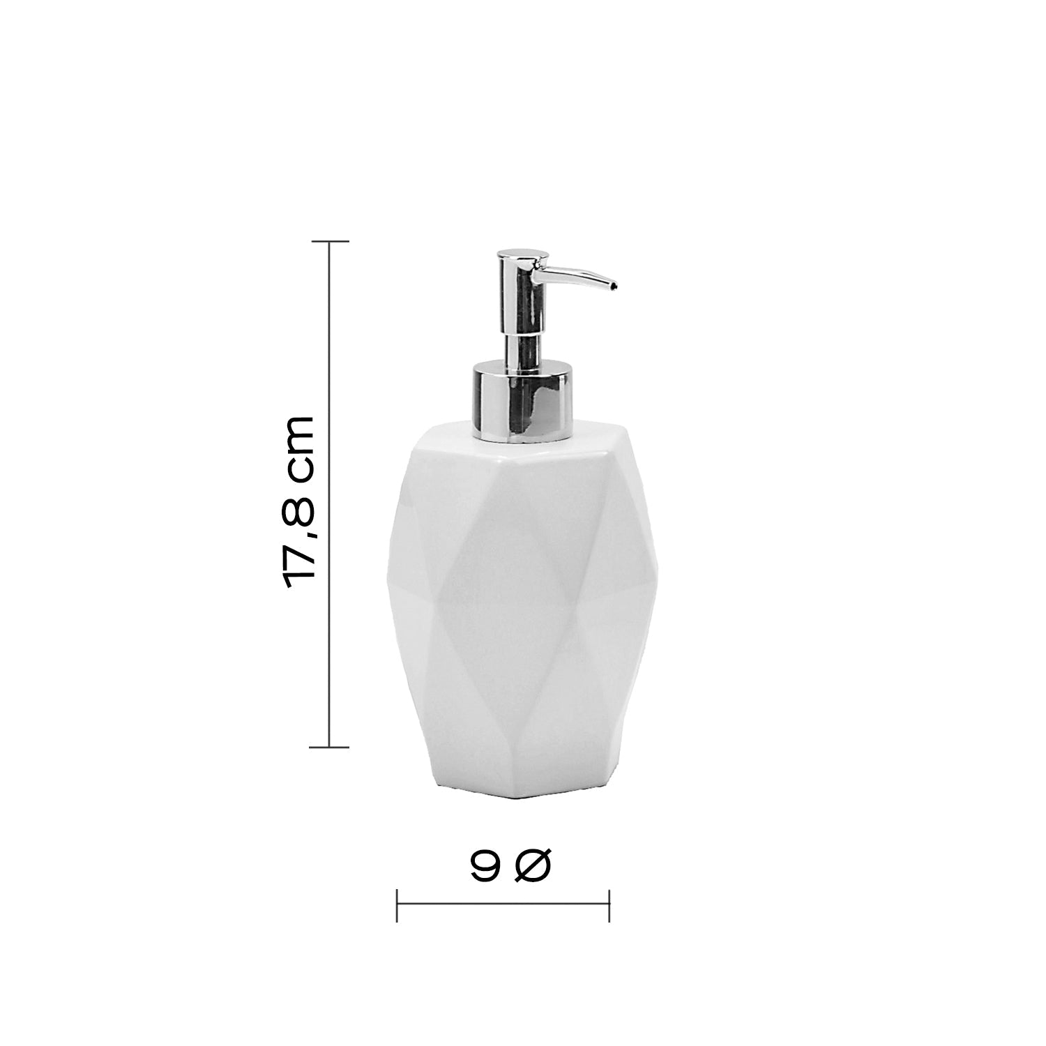  Dosasapone in ceramica con erogatore cromato Gedy serie Dalia - Bianco