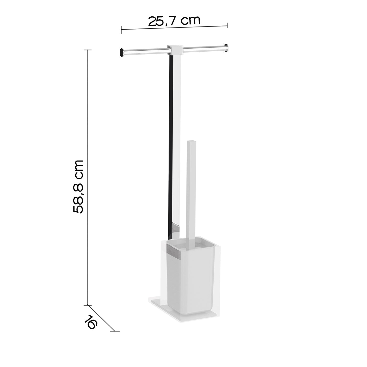  Piantana portarotolo e scopino wc in Acciaio Inox Gedy serie Rainbow - Bianco