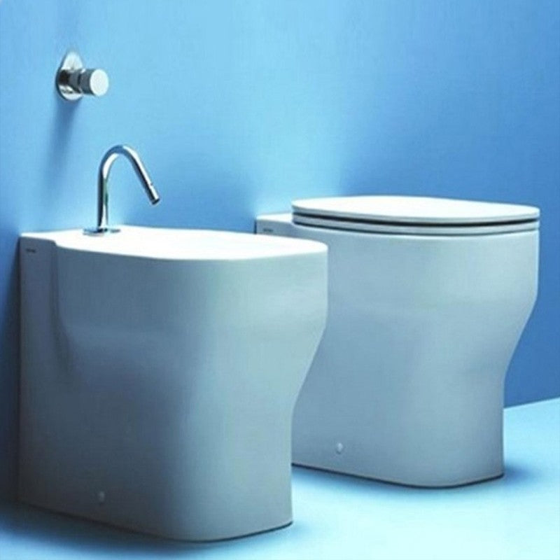  Sanitari Filoparete di Ceramica Azzurra modello Glaze con Copriwater Soft Close