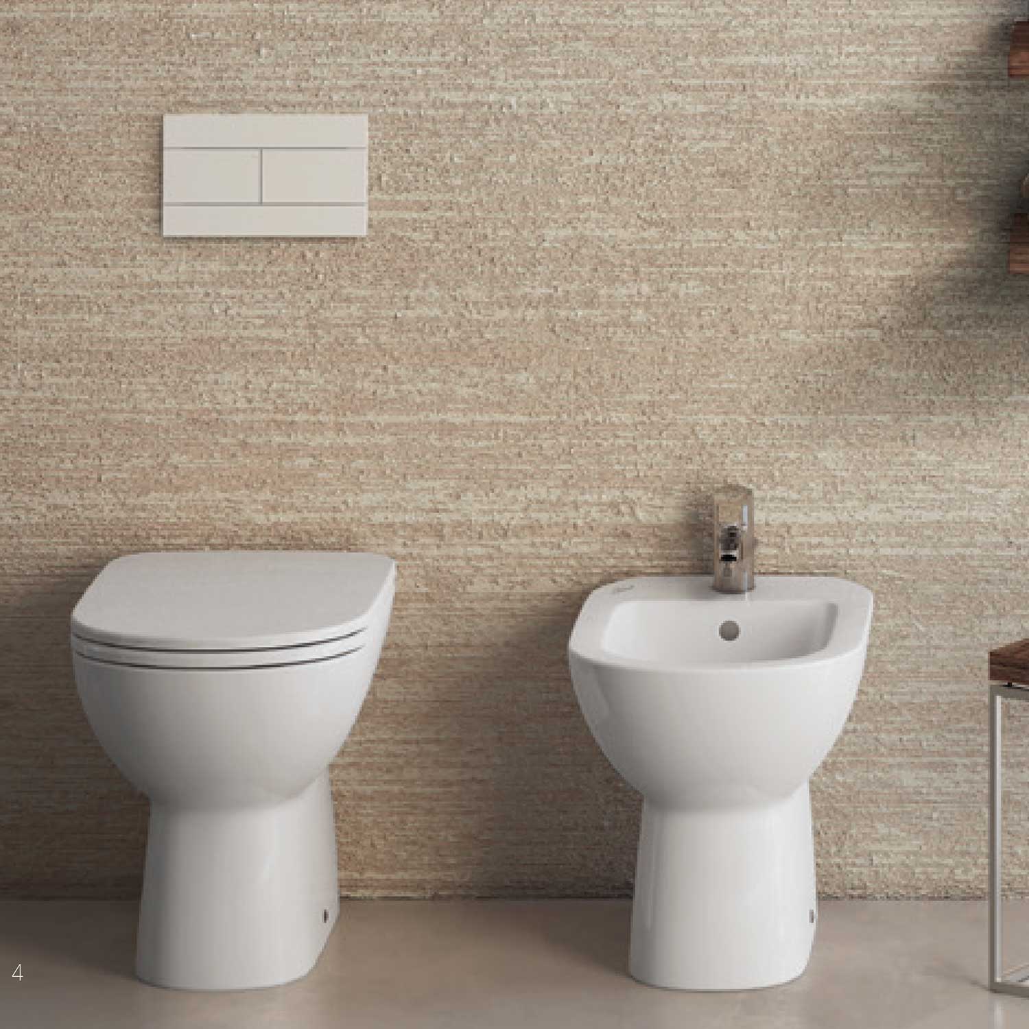 Sanitari a terra distanziati da parete Dolomite Gemma 2 WC + sedile Softclose e Bidet