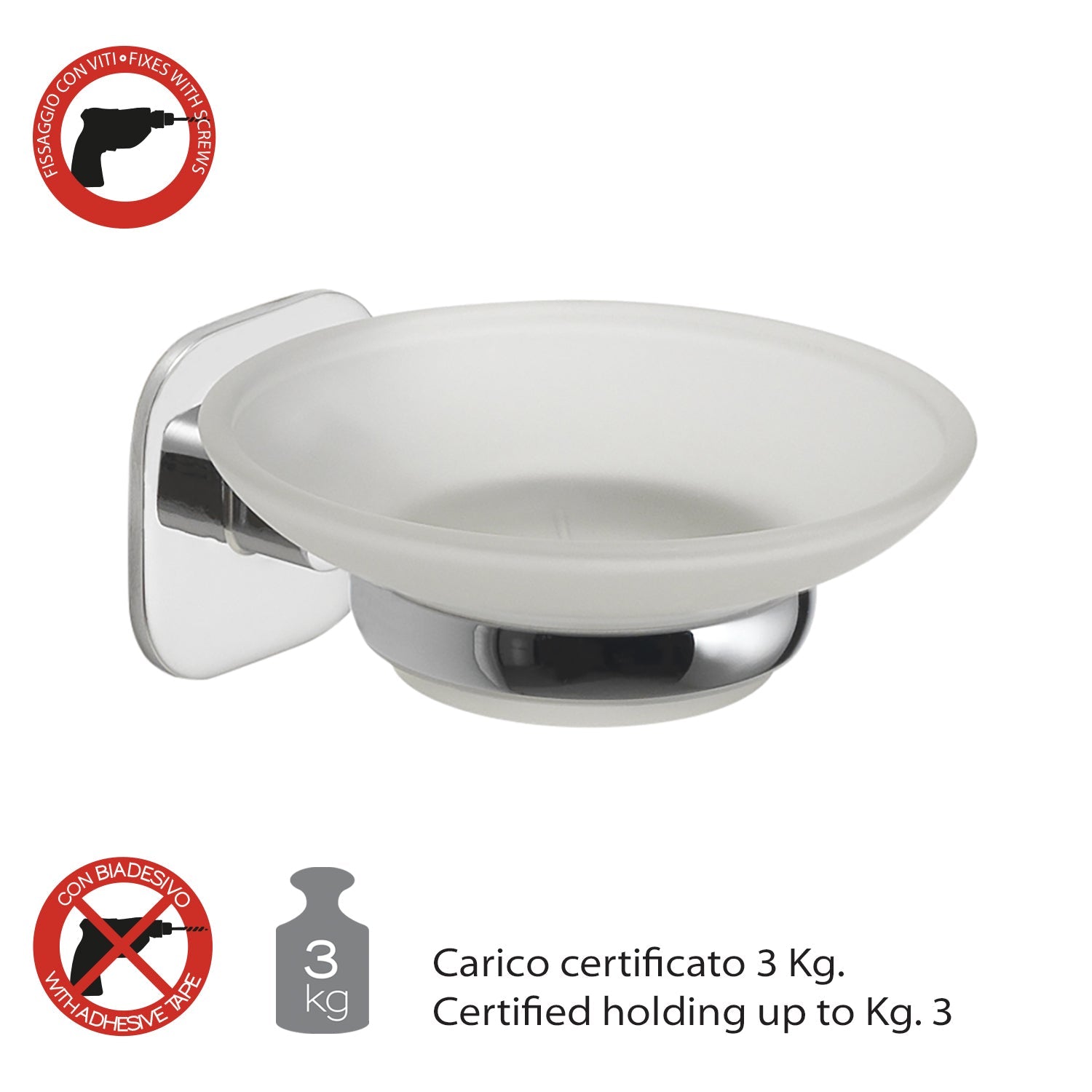  Portasapone in acciaio inox e cromall Teide di Gedy - Cromato by CeramicStore | Lo specialista del tuo bagno