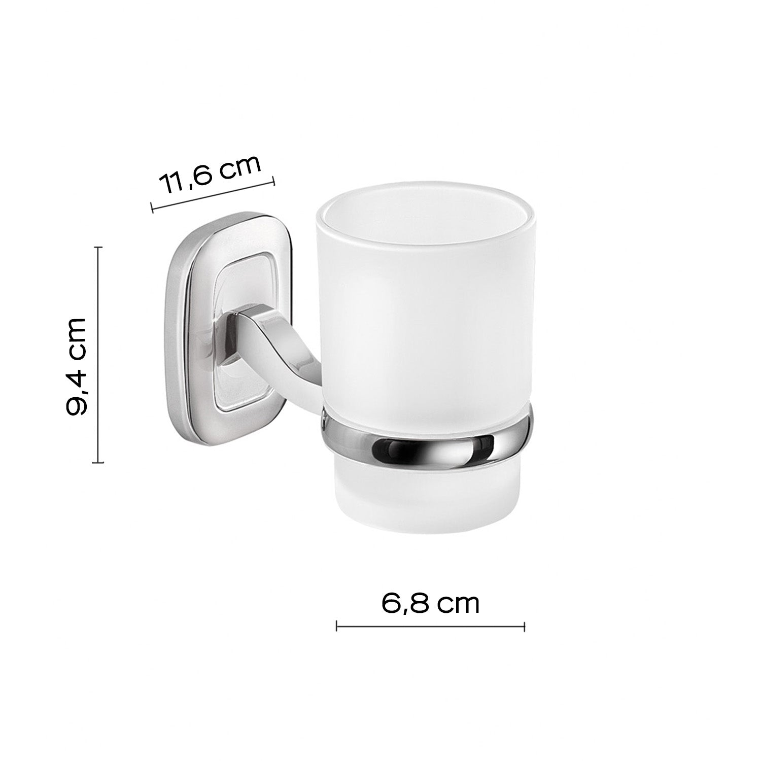  Portaspazzolini a parete di Gedy serie Everest - Cromato