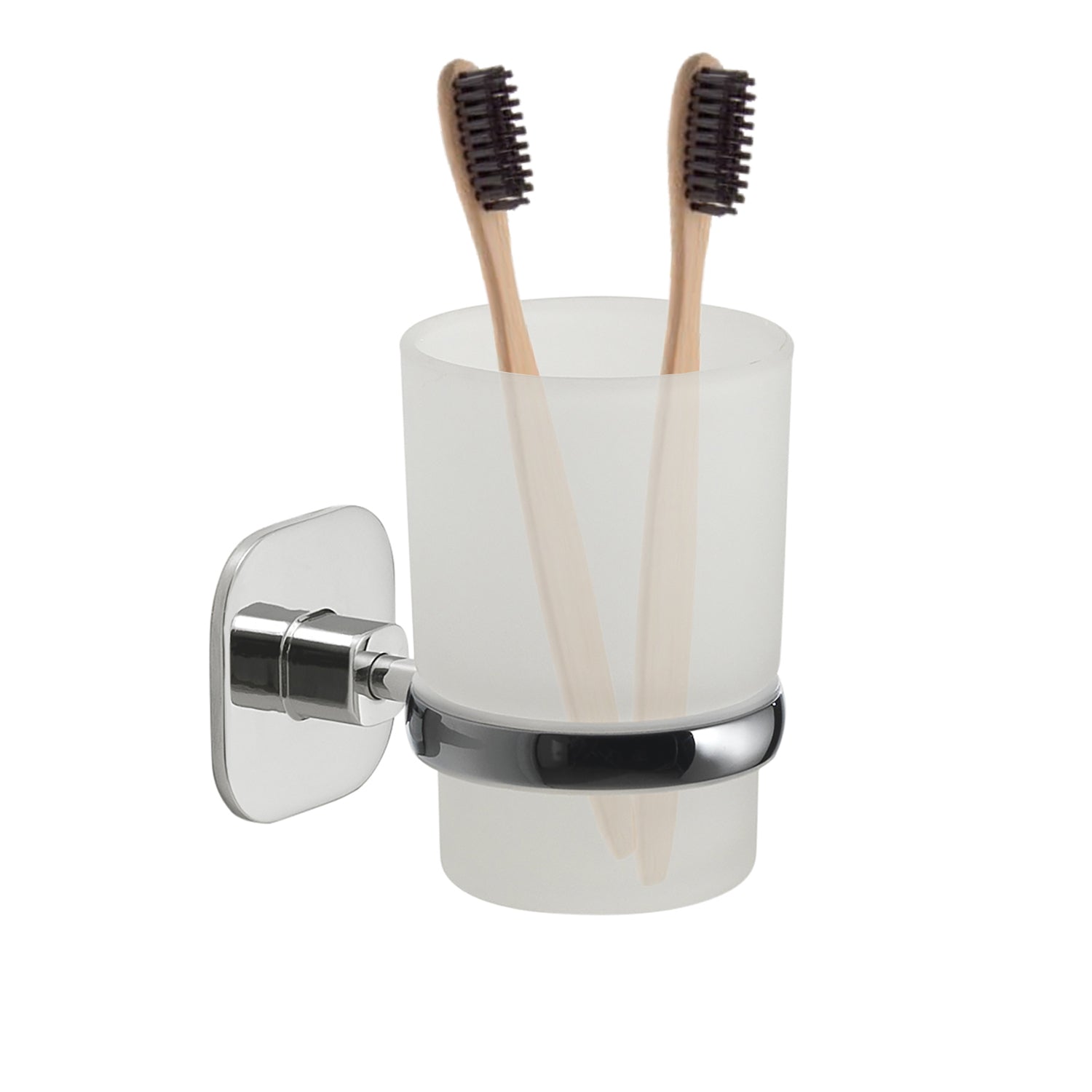  Portaspazzolini in acciaio inox e cromall Teide di Gedy - Cromato