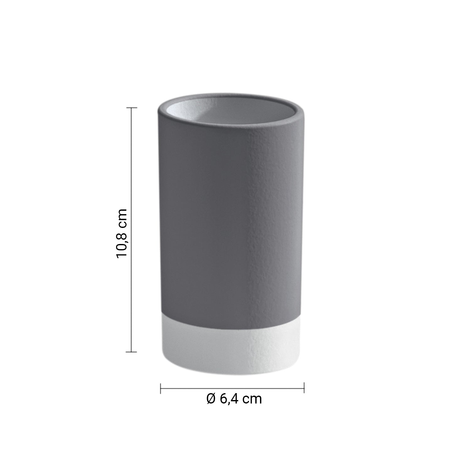  Portaspazzolini in ceramica Gedy serie New Mizar - Grigio