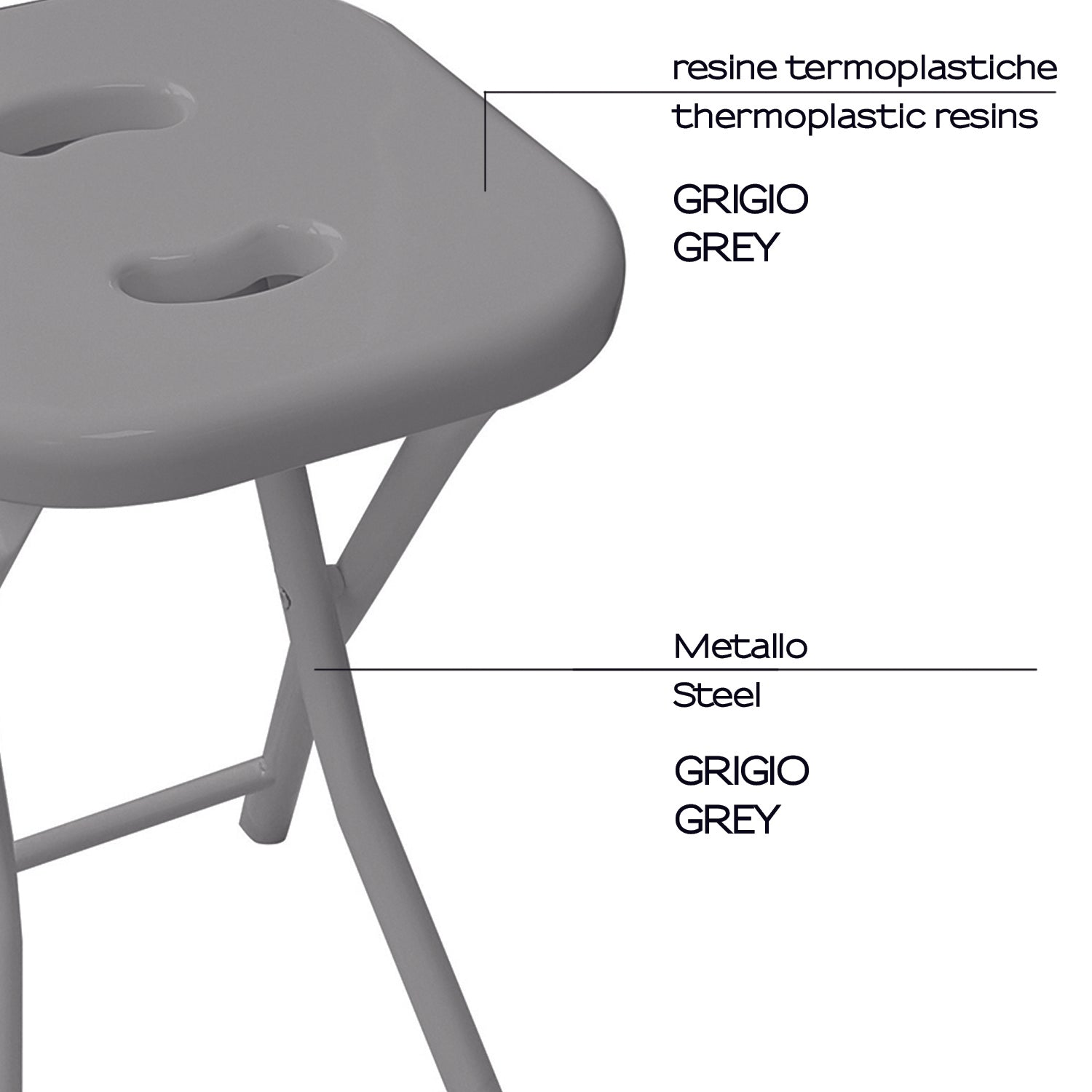  Sgabello richiudibile Gedy - Grigio