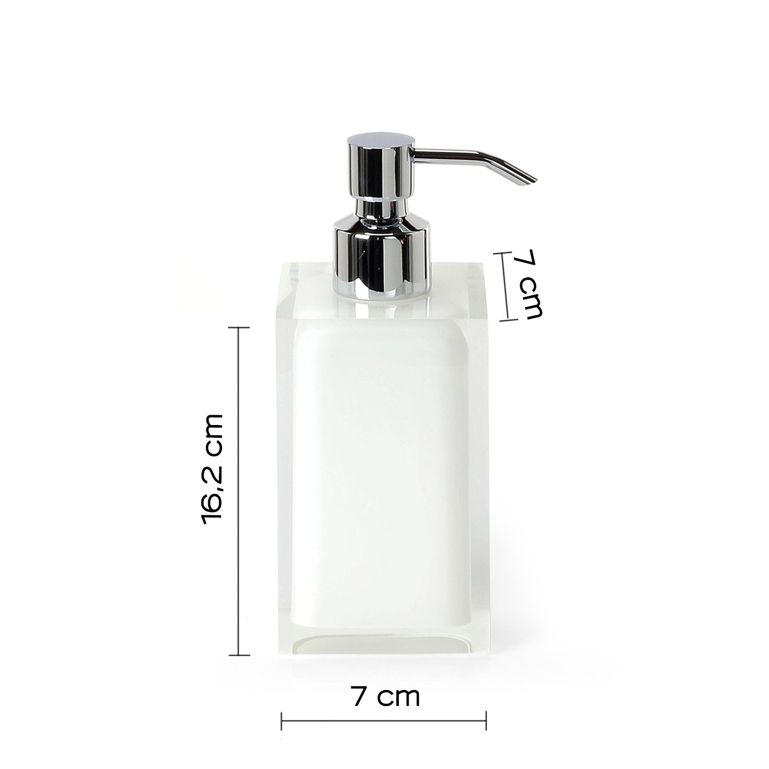  Dosasapone da appoggio con erogatore in metallo cromato Gedy serie Rainbow - Bianco