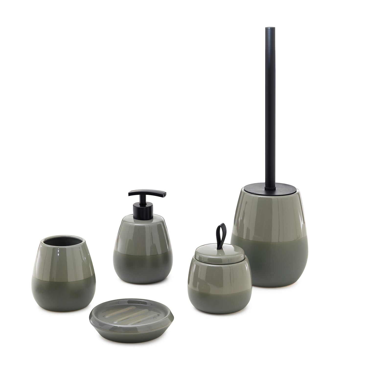  Portaspazzolini da appoggio Gedy serie Wilma - Verde Salvia