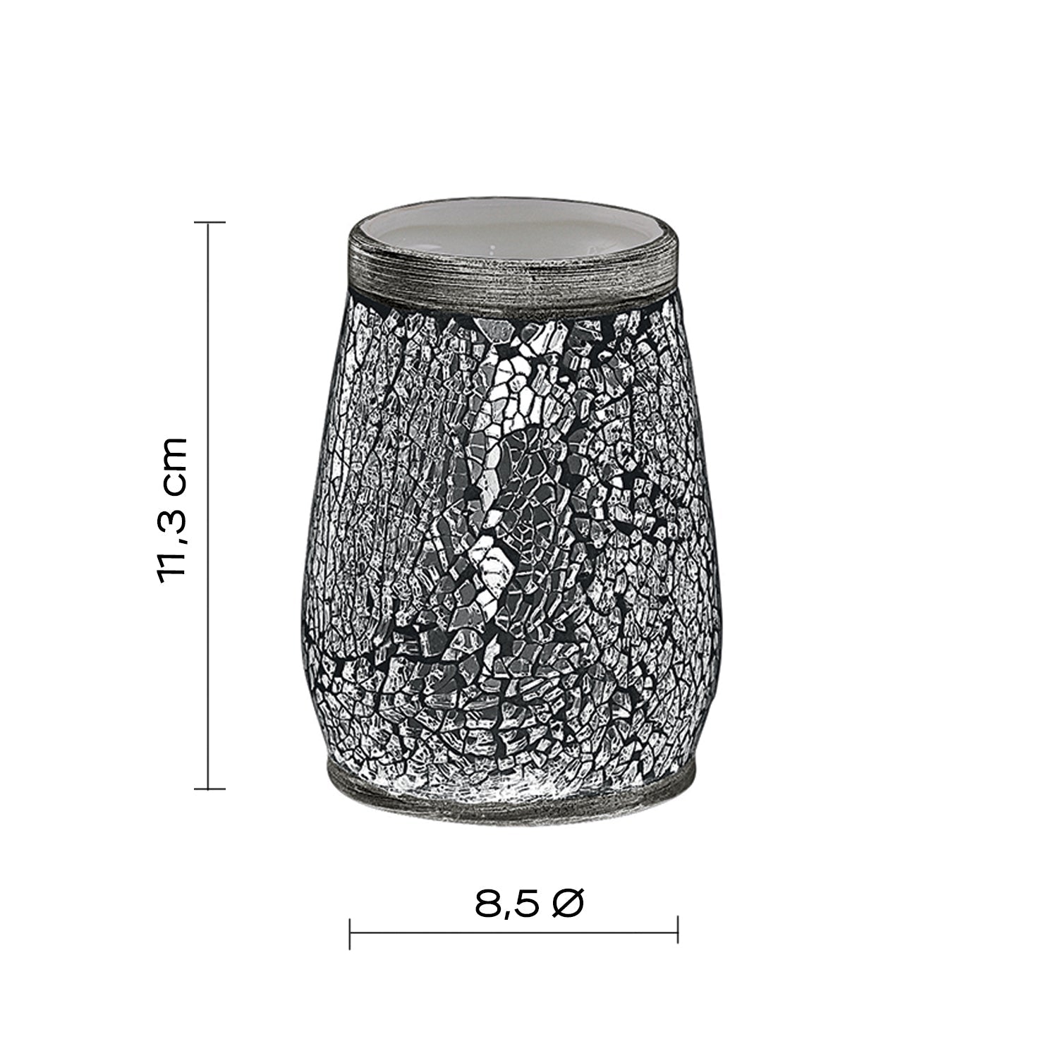  Portaspazzolini in ceramica e vetro di Gedy serie Myosotis - Argento