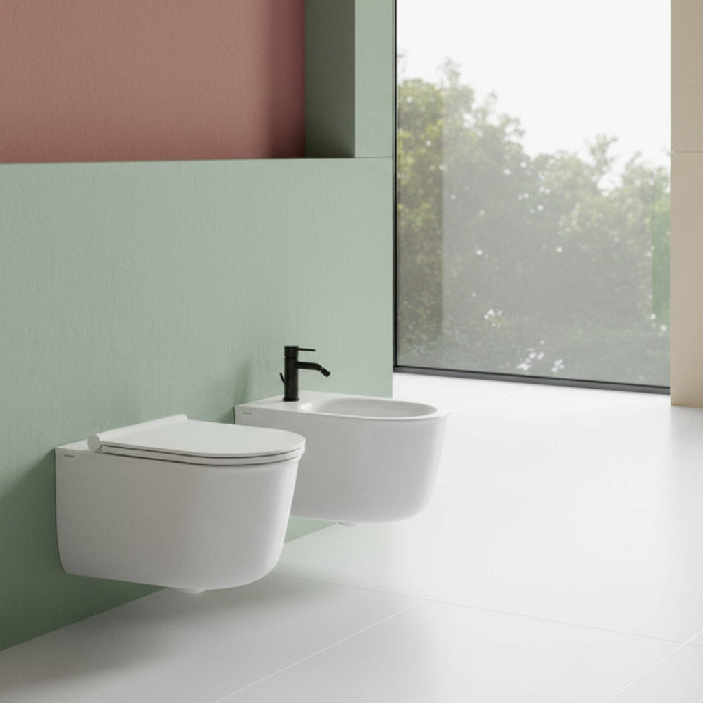 Coppia sanitari sospesi Ceramica Dolomite modello Mayka 55
