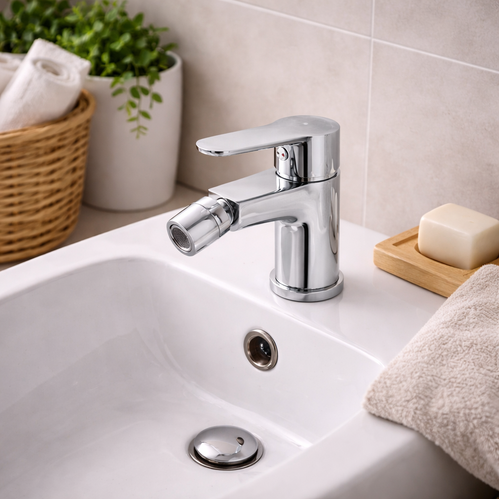 Miscelatore bidet Gard monocomando cromato con piletta clic-clac