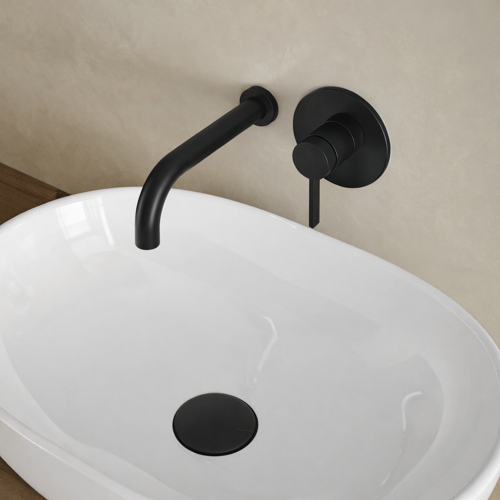 Miscelatore lavabo a muro RubiFlux serie Tundra - varie finiture 2