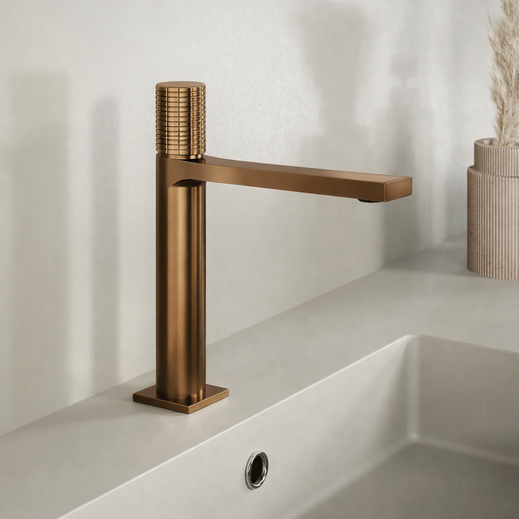 Miscelatore lavabo medio personalizzabile RubiFlux serie Sculpt - varie finiture 6