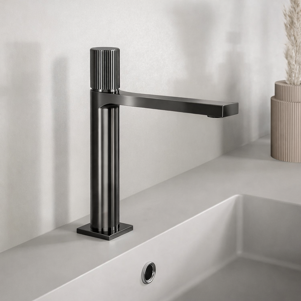 Miscelatore lavabo medio personalizzabile RubiFlux serie Sculpt - varie finiture 10