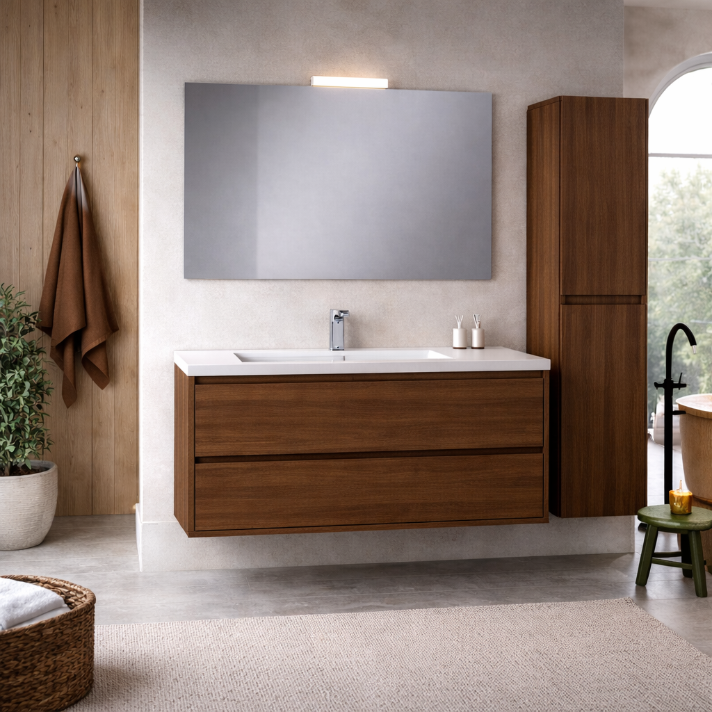 Colonna bagno sospesa Cubi&Co serie Aura con doppia anta a gola - 150x25 cm 2