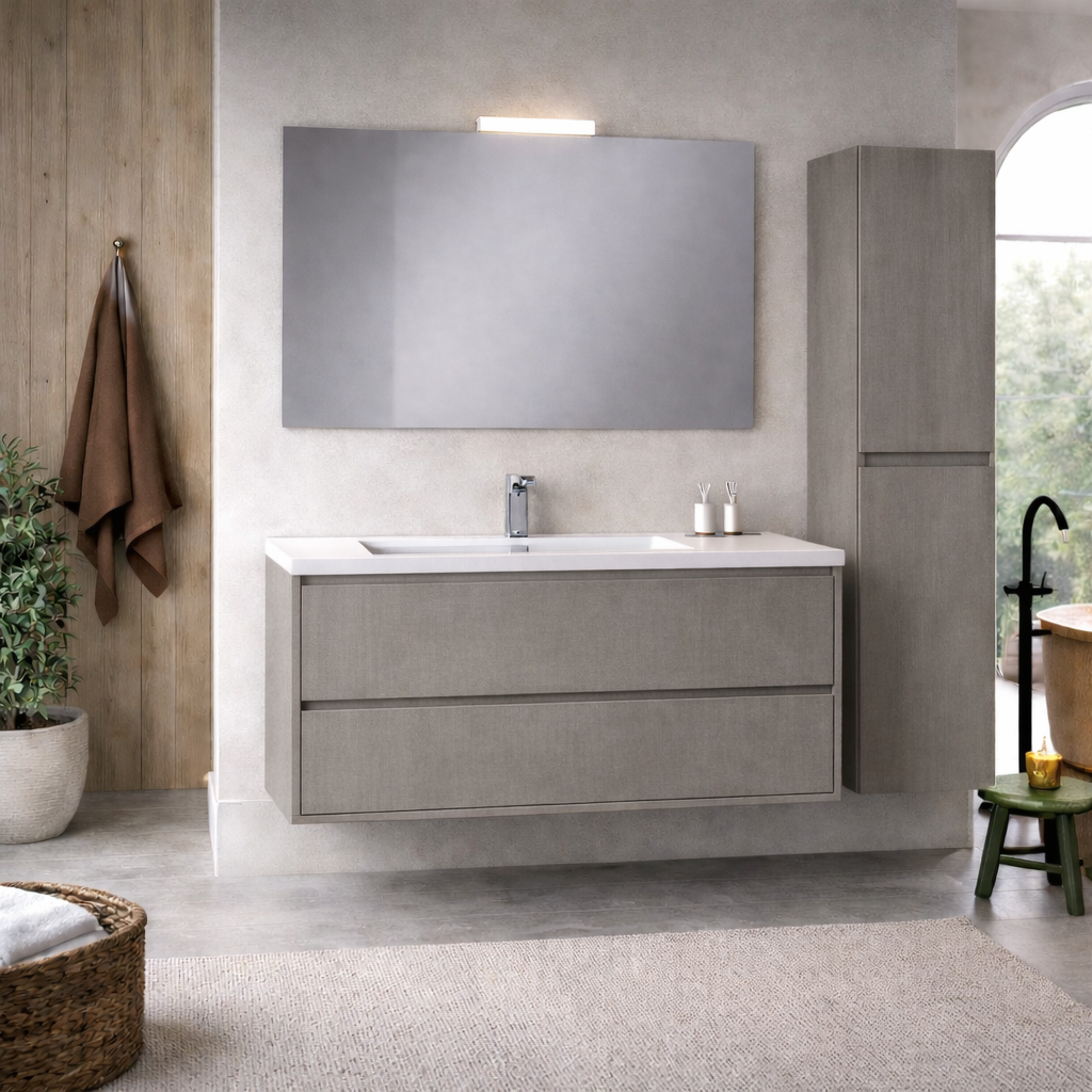 Colonna bagno sospesa Cubi&Co serie Aura con doppia anta a gola - 150x25 cm 4