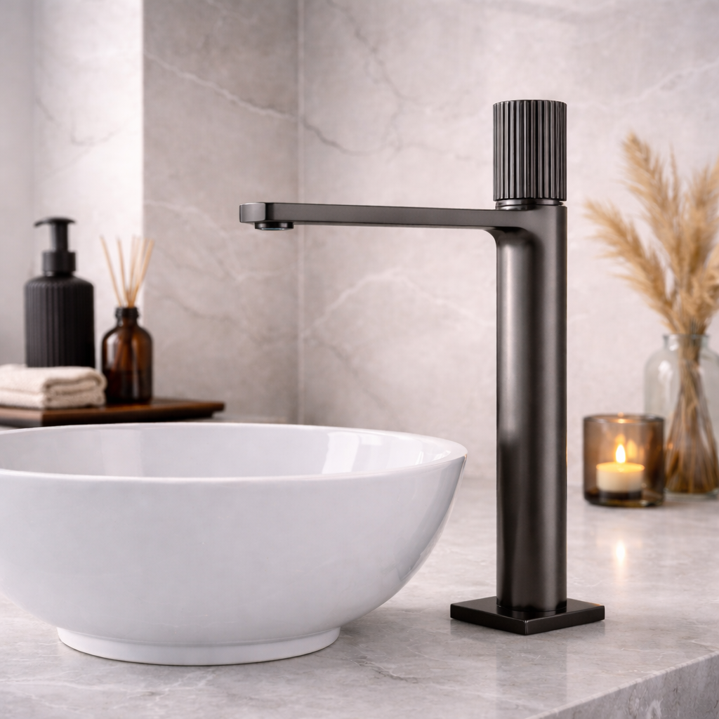 Miscelatore lavabo alto personalizzabile RubiFlux serie Sculpt - varie finiture 13