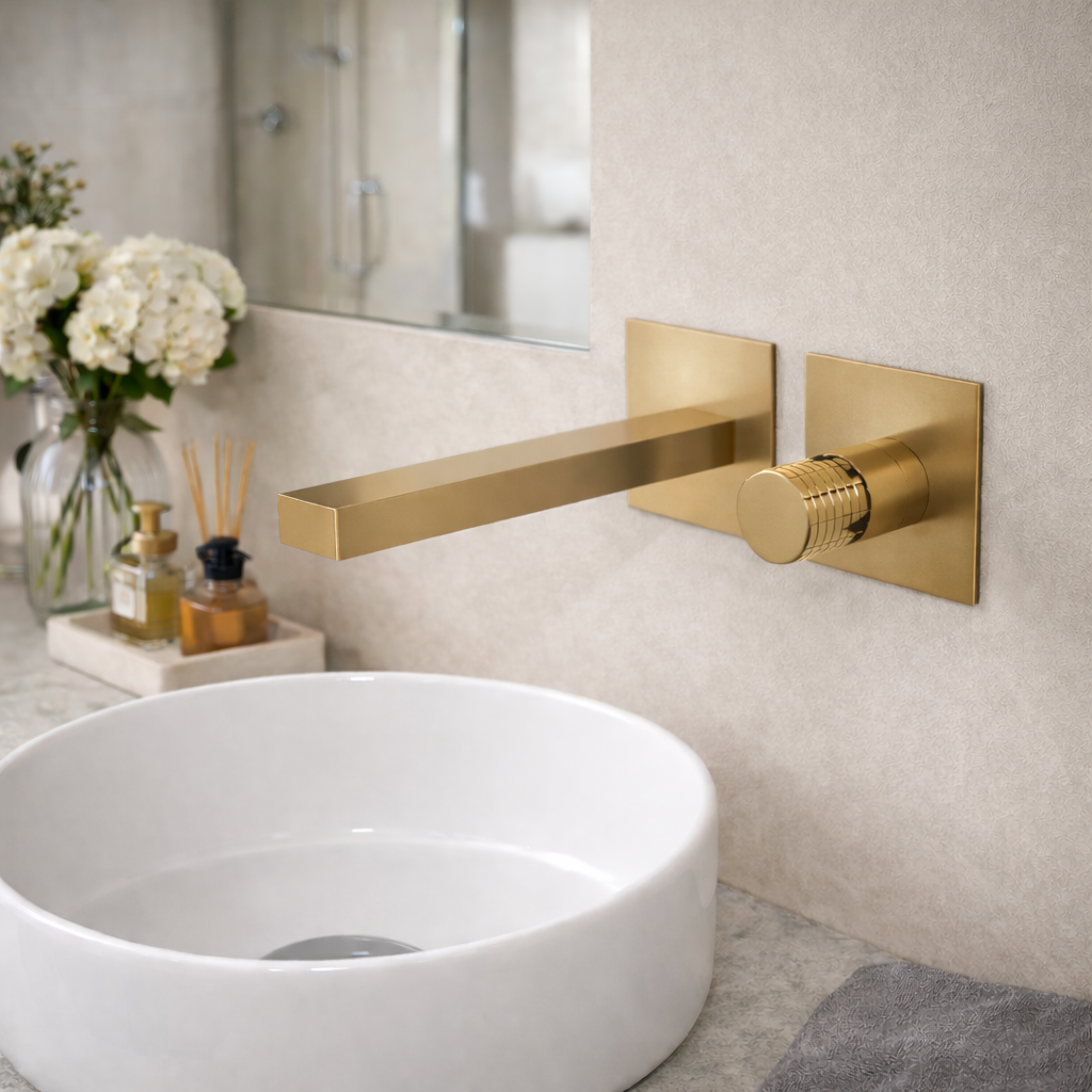 Miscelatore lavabo a muro personalizzabile RubiFlux serie Sculpt - varie finiture 7