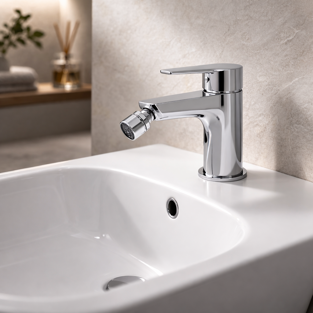 Miscelatore monocomando bidet RubiFlux serie Zea - Cromo
