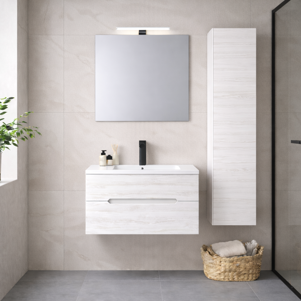 Colonna bagno sospesa Cubi&Co serie Zeus con anta reversibile - 150 cm 3