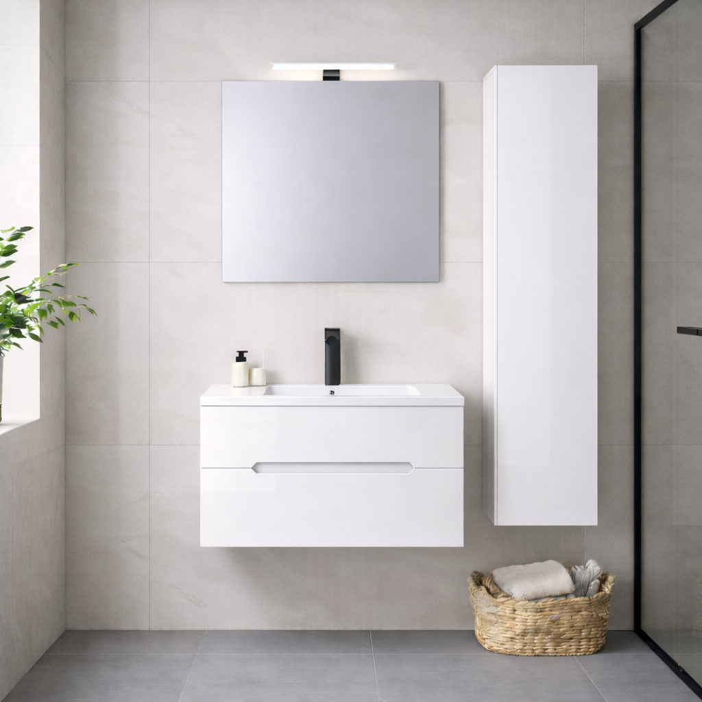 Colonna bagno sospesa Cubi&Co serie Zeus con anta reversibile - 150 cm 2